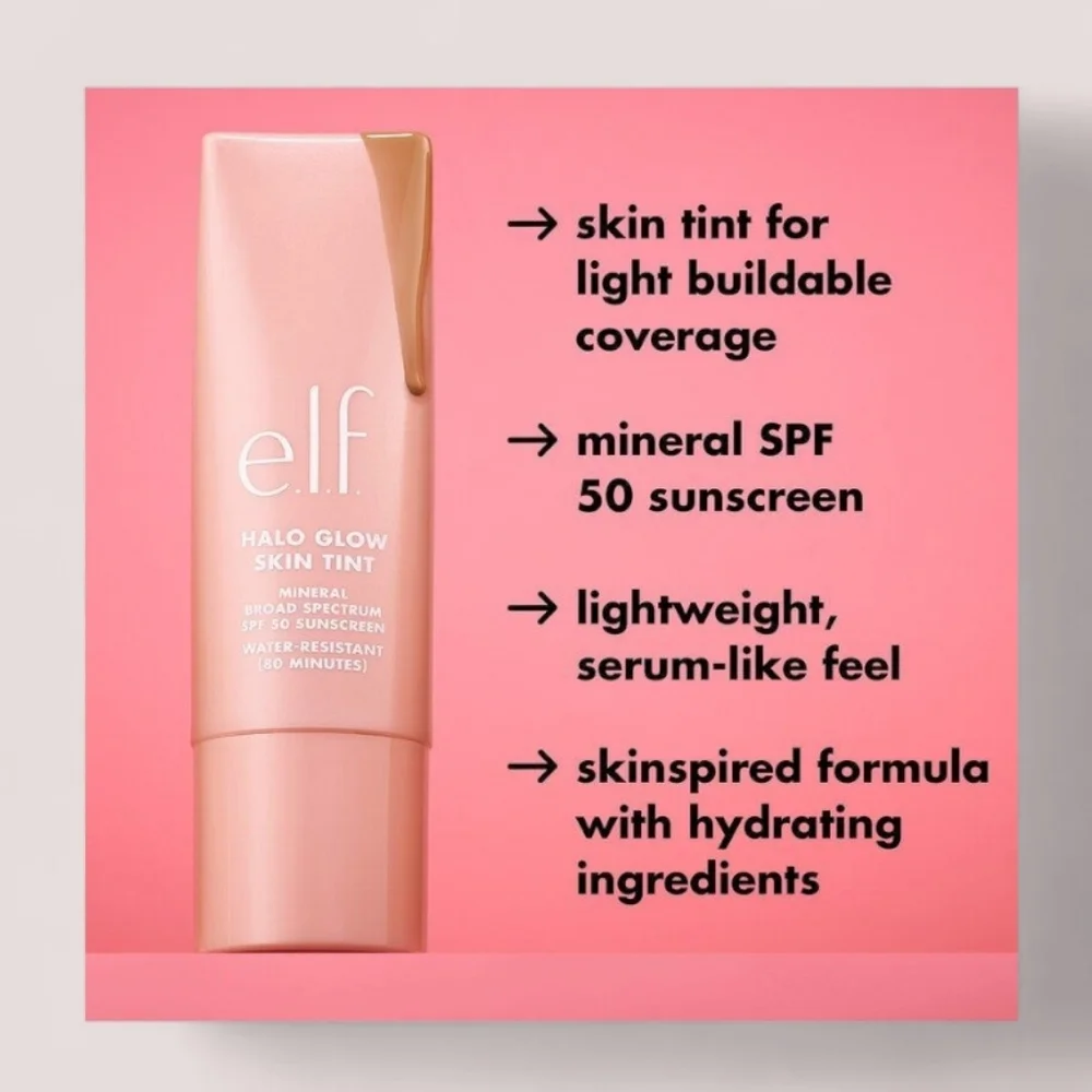 Halo Glow Skin Tint SPF 50 - e.l.f - 6 Light Cool- foundation